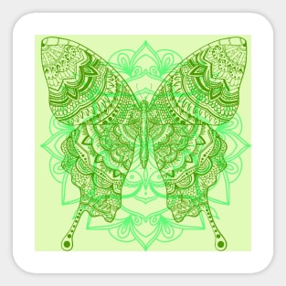 Mandala Butterfly Green Sticker